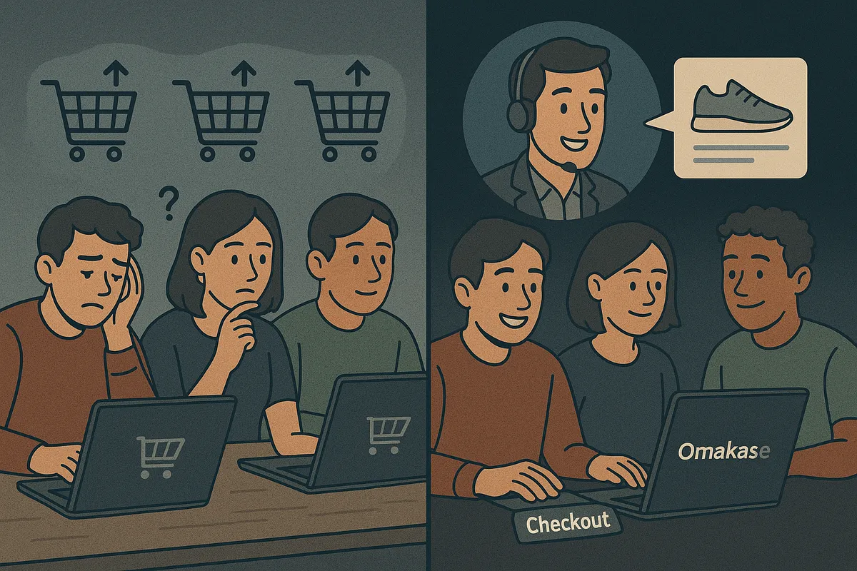 Omakase.ai Voice in action graphic